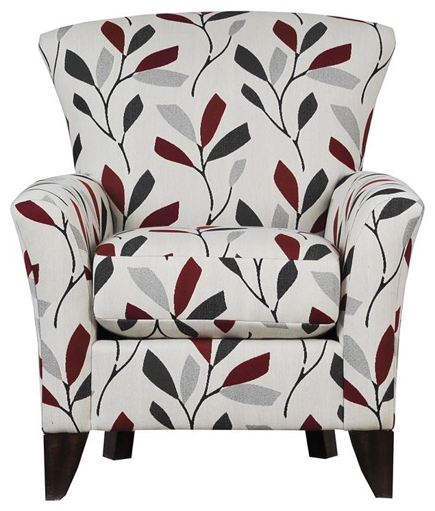 Red floral accent discount chair